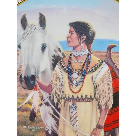 Lozen Noble American Indian Women Year 1991 Porcelain 8 1/2" Wall Decor Plate - Picture 2 of 11